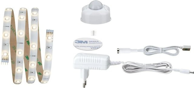Paulmann Night Comfort LED-Streifen-Komplettset mit Bewegungsmelder und Stecker, Warmweiß, 1 m - Bild 1