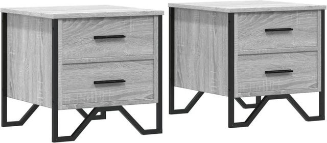 vidaXL Nachttische 2er Set Grau Sonoma modern B/T/H: 40 x 41 x 40 cm - Bild 1