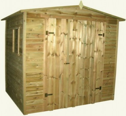 Imprägniertes Gerätehaus mit den Maßen B: 180 cm, T: 150 cm, H: 210 cm - Bild 1