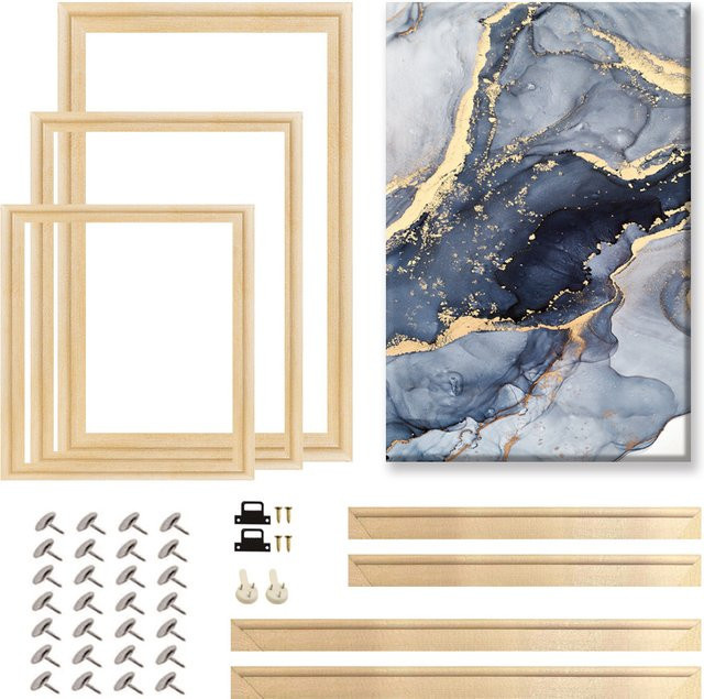 Little PP Bilderrahmen aus Naturholz in Braun und Beige für Leinwand, Diamantmalerei und Poster, rechteckig - Bild 1
