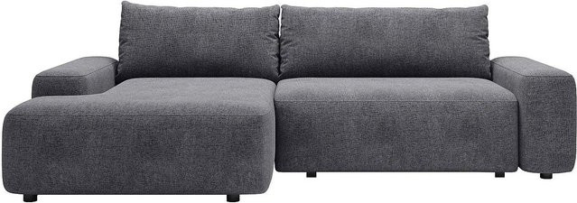 Vente-unique Schlafsofa Daviso in Grau mit L-Form und Schlaffunktion - Bild 1