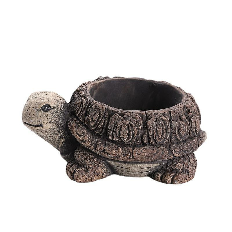 Niedlicher Schildkröten Blumentopf von Yiran Furniture aus Beton für Garten Balkon und Wohnzimmer - Bild 1