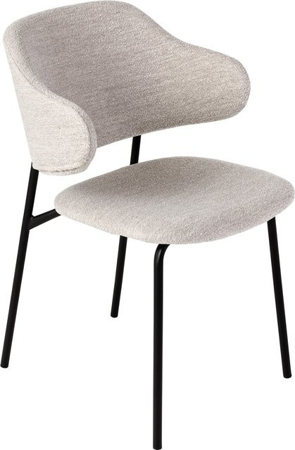 riess-ambiente Stuhl VOGUE in Greige Bouclé mit schwarzen Metallbeinen - Bild 1