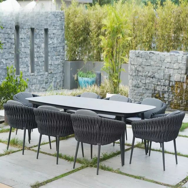 Artie Gartenmöbel-Set aus Aluminium und Seil mit modernem Design für den Außenbereich - Bild 1