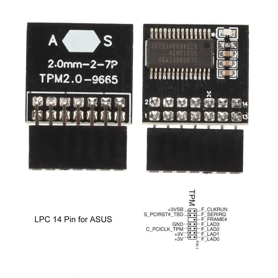 ASUS TPM 2.0 Sicherheitsmodul mit 14 Pin 2x7P Chip für Windows 11 in Schwarz - Bild 5