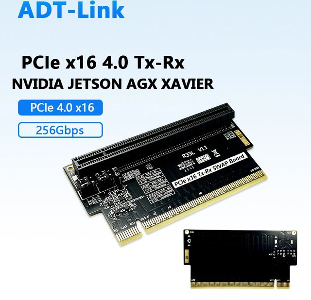ADT PCIe x16 4.0 Tx Rx Signalaustausch-Adapterkarte Gen4 SWAP Board für NVIDIA JETSON AGX XAVIER in Schwarz - Bild 1