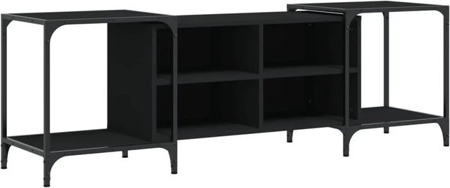 vidaXL TV-Schrank im Industrial Design in Schwarz mit Holzwerkstoff und Metall, B/T/H: 153 x 37 x 50 cm - Bild 1