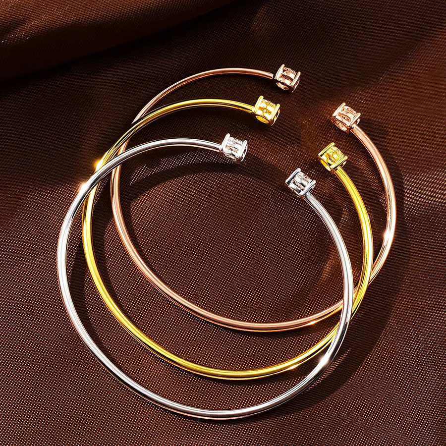 Houtros Armreif 925 Silber, Moissanit, Damen - Bild 3