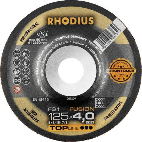 Rhodius FUSION Schruppscheibe FS1 für Edelstahl und Stahl, 10 Stück, Silber - Bild 1
