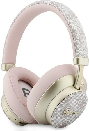 Guess 4G Gold Script Metal Bluetooth Over-Ear Kopfhörer mit Freisprechfunktion in Rosa und Gold