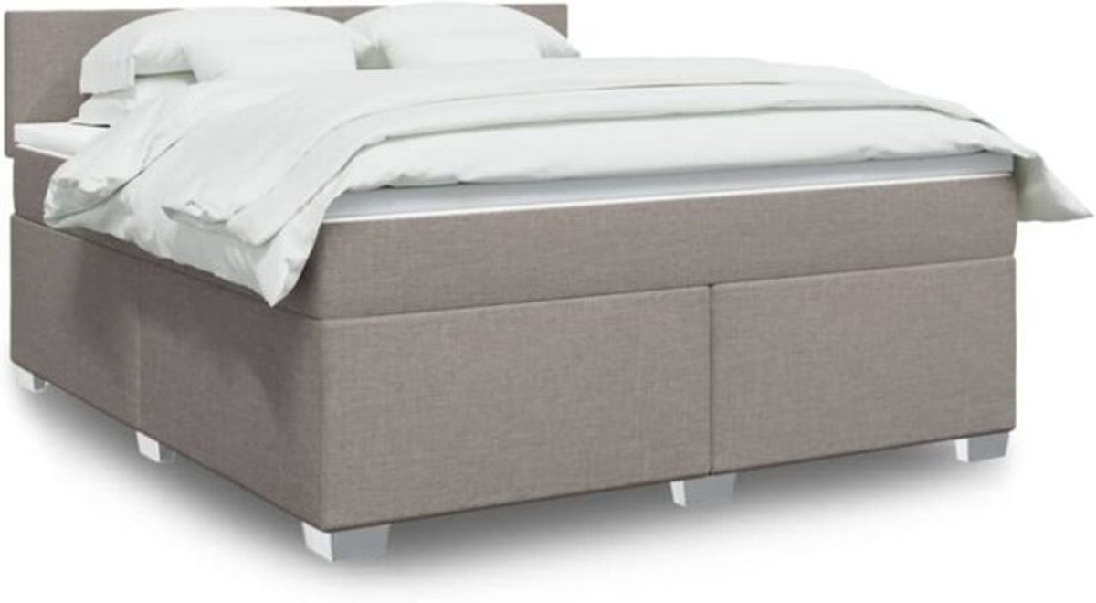 vidaxl Boxspringbett mit Matratze in Taupe meliert aus Stoff, B/T/H: 180 x 200 x 100,5 cm - Bild 1