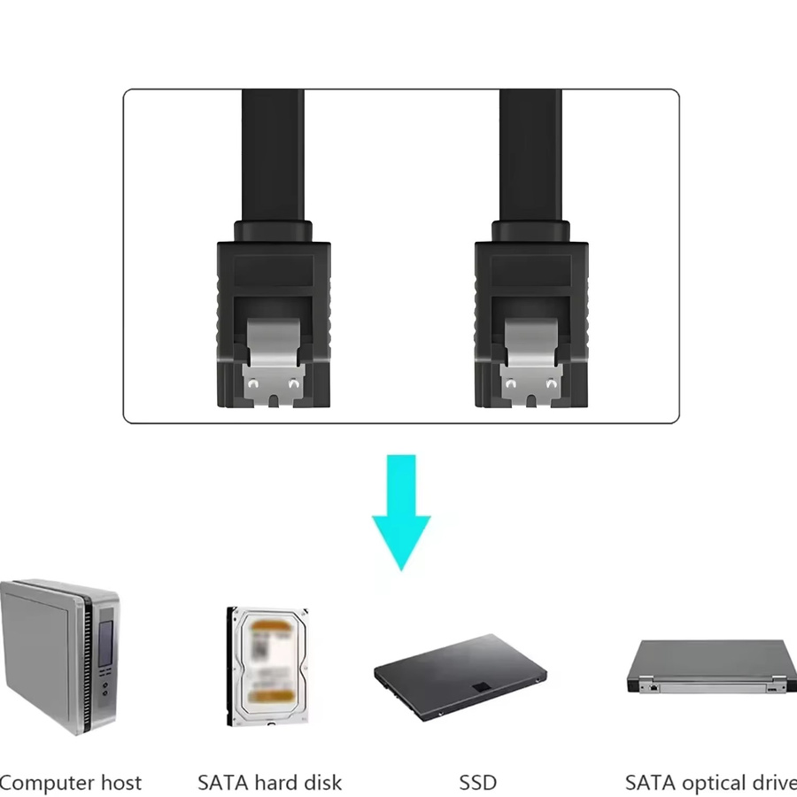 Congdi SATA 3.0 III Datenkabel für SSD und HDD, 6 Gbit/s, gerade und rechtwinklig, Schwarz - Bild 5