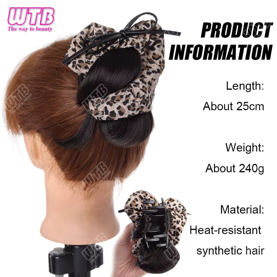 WTB Low-Bun-Perücke, Leopardenmuster, Damen - Bild 3