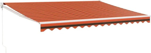vidaXL Einziehbare Markise aus Aluminium und Polyester in Orange-Braun, B x T: 4,5 x 3,0 m - Bild 1