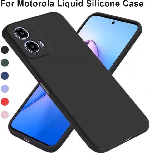 Fishion Flüssigsilikon-Handyhülle für Motorola Moto G04 G13 G14 G24 G32 G34 G54 G84 G85, stoßfestes Softcover in Schwarz oder Grün - Bild 1