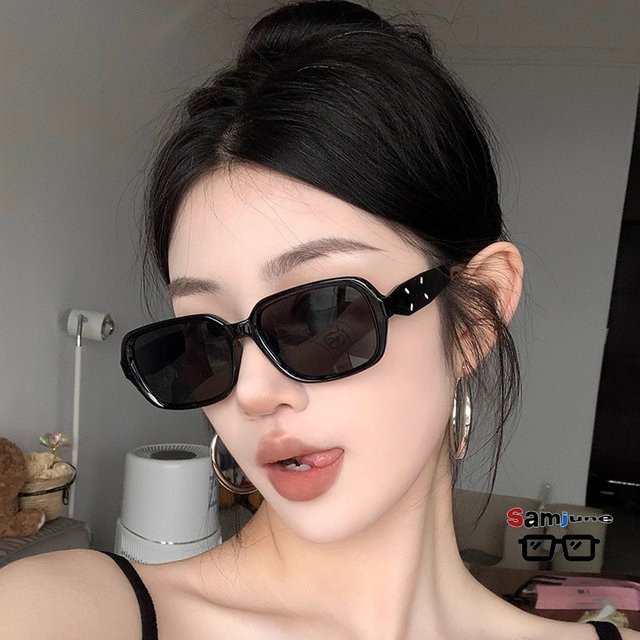 Samjune Sonnenbrille, Unisex, Vollrand, quadratisch, Kunststoff, schwarz - Bild 1