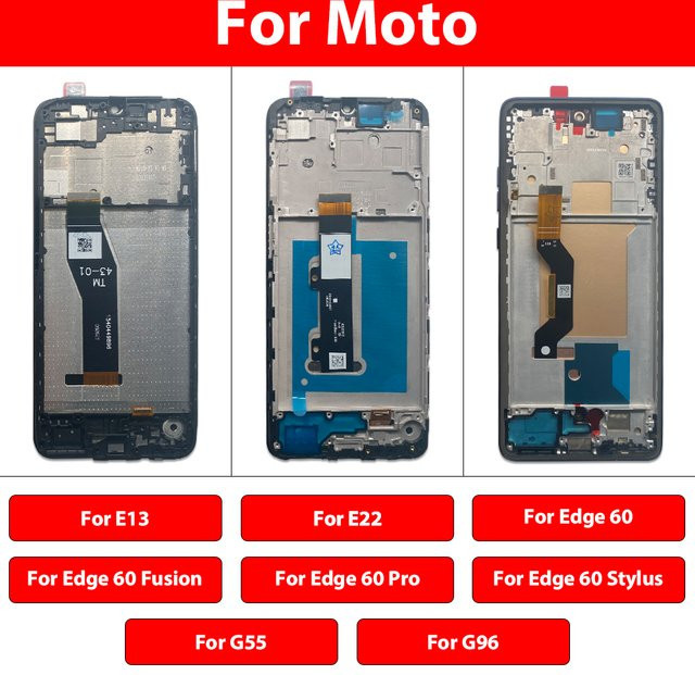 Motorola LCD-Display-Touchscreen-Digitizer-Einheit in Schwarz für Moto E13 E22 Edge 60 Fusion 60 Pro 60 Stylus 60 G55 G96 - Bild 1