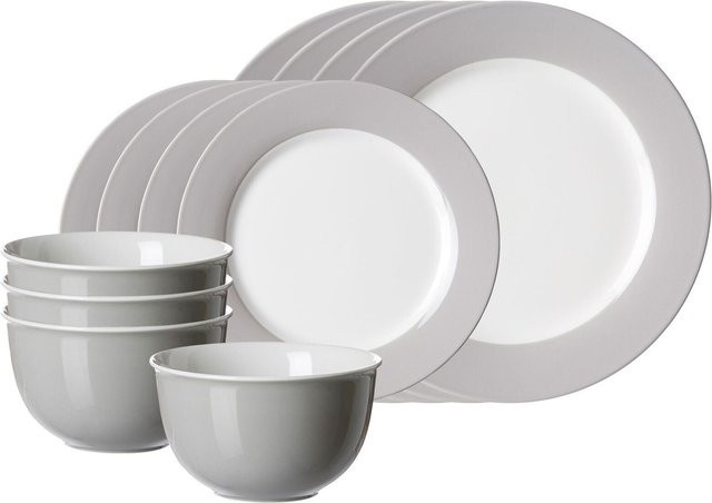 Ritzenhoff & Breker Basic-Set Doppio Dinner-Service aus Keramik, Weiß, 12er Set - Bild 1