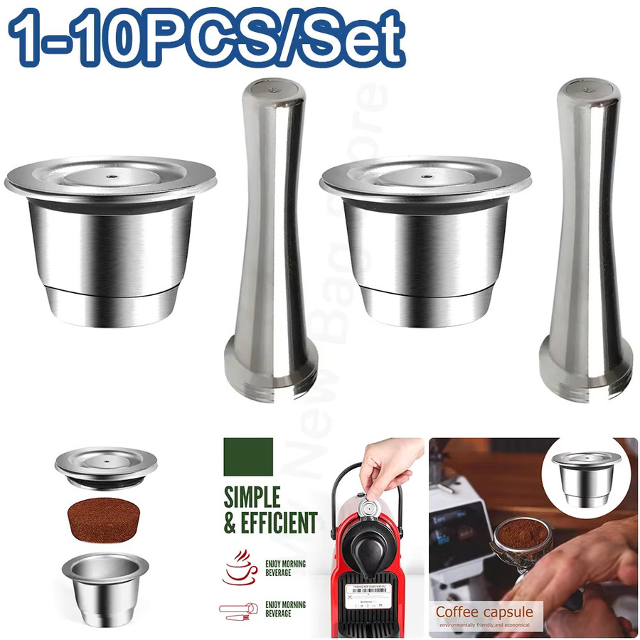 Wiederverwendbare Kaffeekapseln aus Edelstahl für Nespresso in Silber, 10 Stück - Bild 4