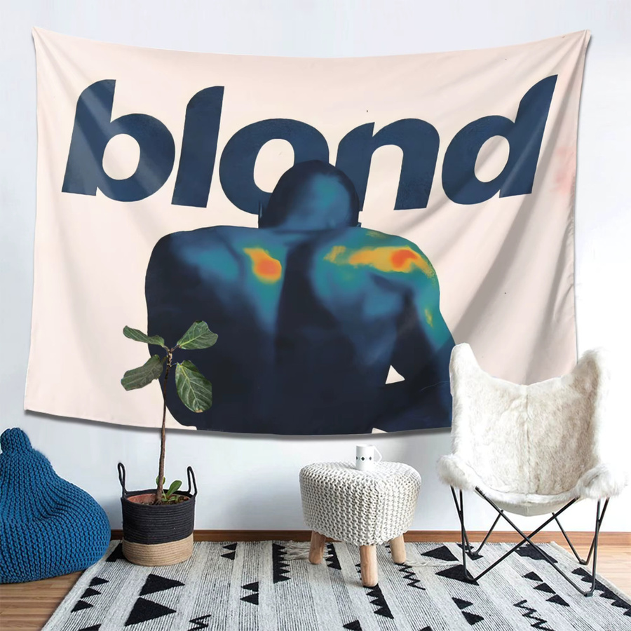 VIKAMA Wanddekoration Blonde Frank Oscar Wandteppich in Weiß, abstraktes Grafikdesign für Wohnzimmer, Schlafzimmer oder Büro, B/H: 58 x 75 cm - Bild 3