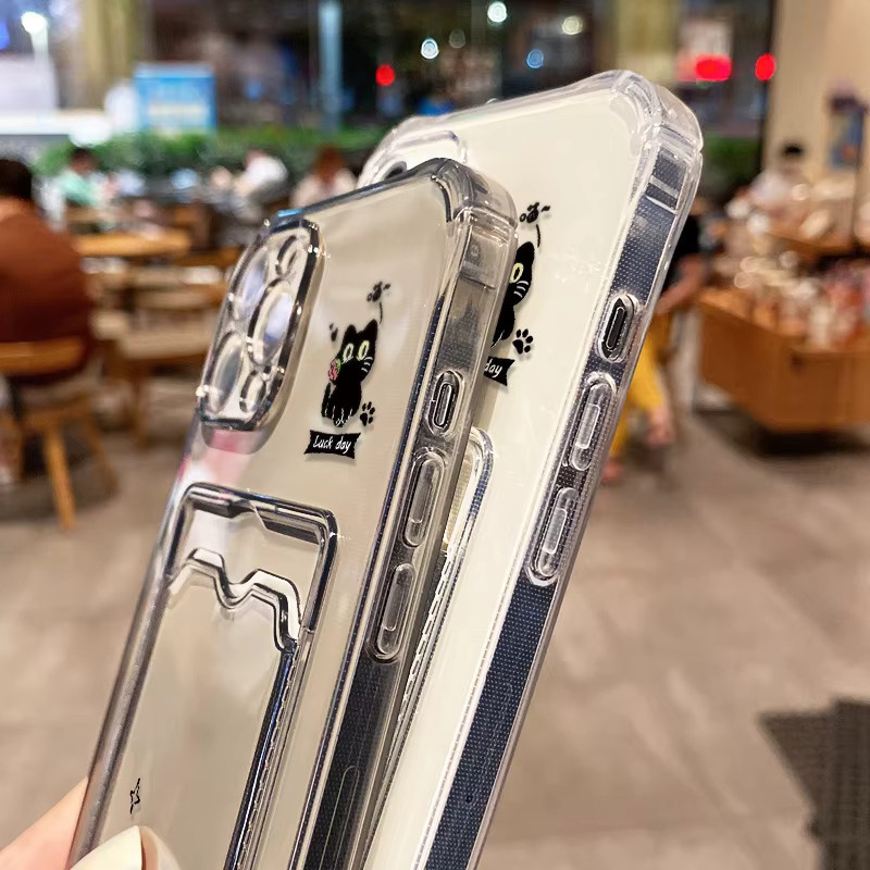 Handyhülle mit schwarzem Katzenmotiv für Xiaomi Redmi und Note Modelle als Kartenetui und Brieftasche in Schwarz - Bild 2