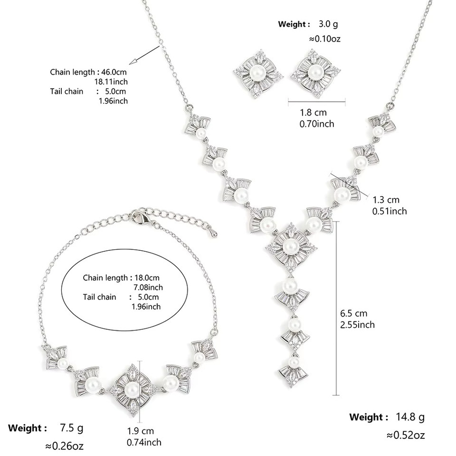 ZAKOL Schmuckset, Silberfarbe, Zirkonia, Perle, Damen - Bild 4