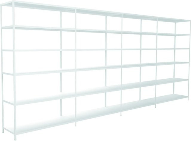 Schulte Steck-Grund- und Anbauregale aus Metall in Weiß, B/T/H: 400 x 50 x 230 cm - Bild 1