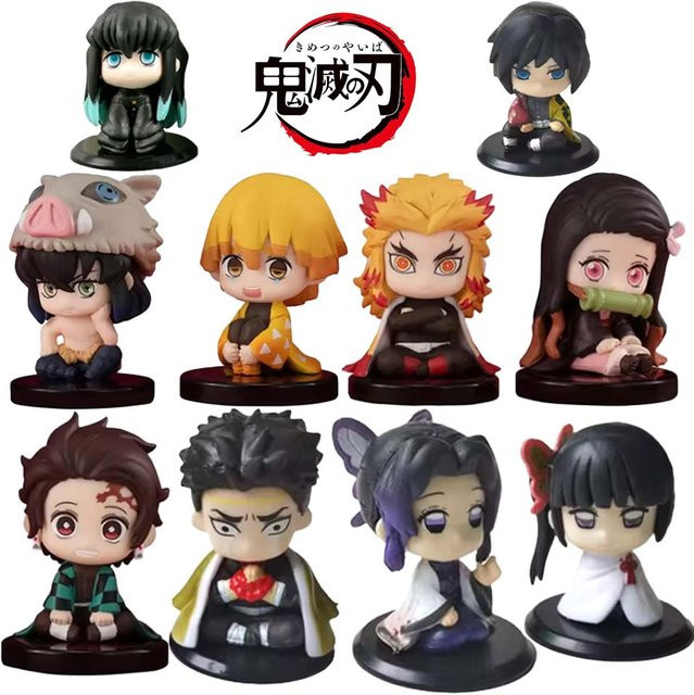 Bandai Kimetsu no Yaiba Q Version Tanjiro Nidouzi Inosuke Zenizu PVD Figur Modell Puppe - Bild 1