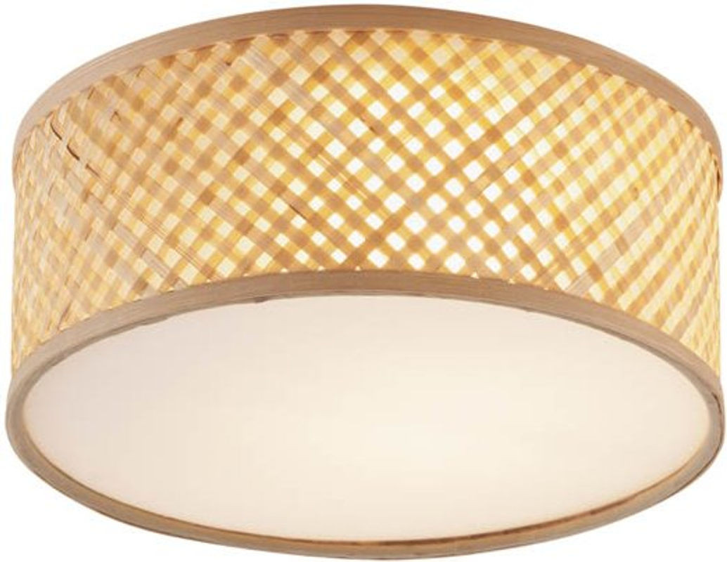 Orientalische Deckenlampe aus Bambus in Natur von Tremmo mit E27 Fassung, Durchmesser: 30 cm - Bild 1