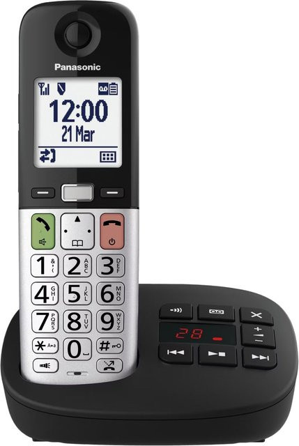Panasonic KX-TGU430EXB Schnurlostelefon mit Anrufbeantworter in Schwarz mit großen Tasten und Anrufblockierfunktion - Bild 1
