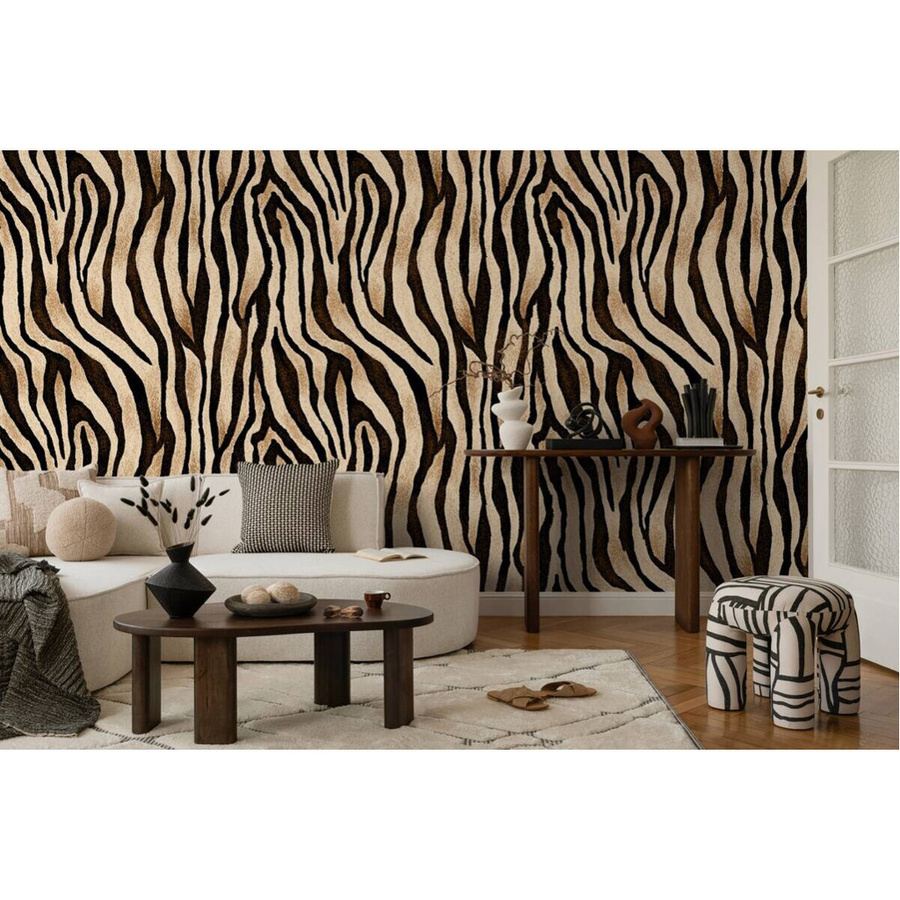 Livingwalls Fototapete Streifen in Schwarz Braun Beige aus Vlies und Vinyl, Breite: 280 cm, Höhe: 159 cm - Bild 3