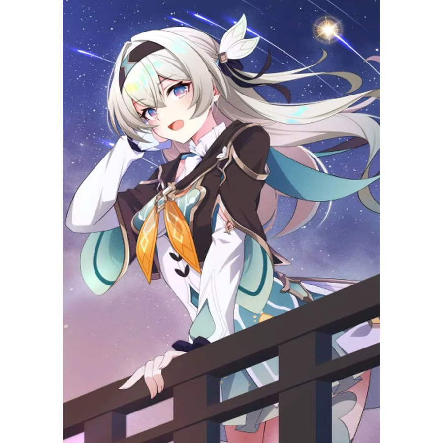 Firefly Honkai Star Rail Wandkunst-Aufkleber im Vintage-Stil, wasserfester Poster-Aufkleber in Mehrfarben, B/H: 20 x 20 cm - Bild 6