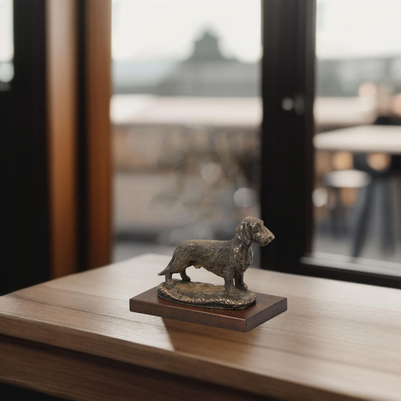 Art-Dog Hundestatue Rauhaardackel in Braun als dekorative Figur für Büro und Hundeshows - Bild 3