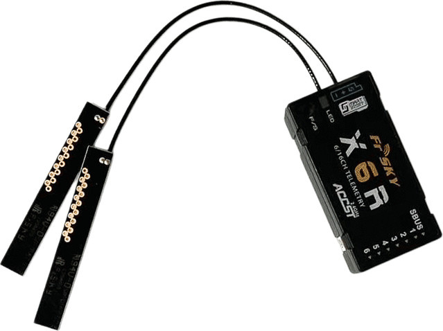 FrSky X6R 2.4G 16CH SBUS Empfänger mit PCB-Antenne und Smart Port Datenübertragung in Schwarz für Taranis, Jumper und Radiomaster Drohnen - Bild 1