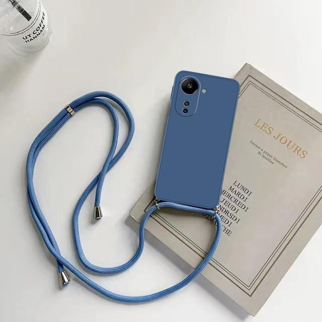 Motorola Silikonhülle mit Umhängeband und Halskette in Blau für Moto G56 G86 G85 G84 G54 G34 G35 5G G32 G24 G14 G04 4G - Bild 1