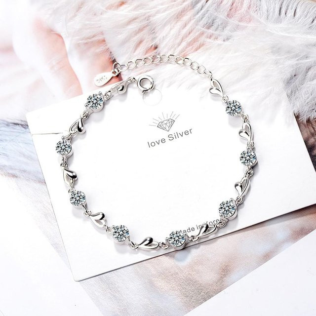 Armband Allbestart, 925 Silber, Zirkonia, Damen, Herzförmig - Bild 1