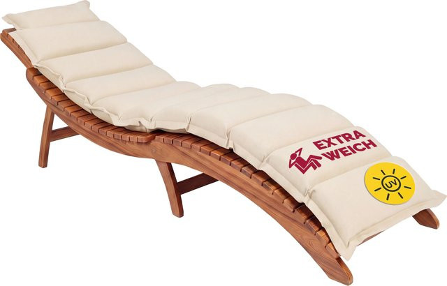 Sonnenliege Auflage DETEX Creme mit wasserabweisendem Polyester B/T/H: 183 x 56 x 7 cm - Bild 1