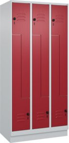 C+P Z-Spind Classic PLUS mit 6 Fächern und Sockel, Farbe Grau/Rot, H x B x T: 195 x 90 x 50 cm - Bild 1