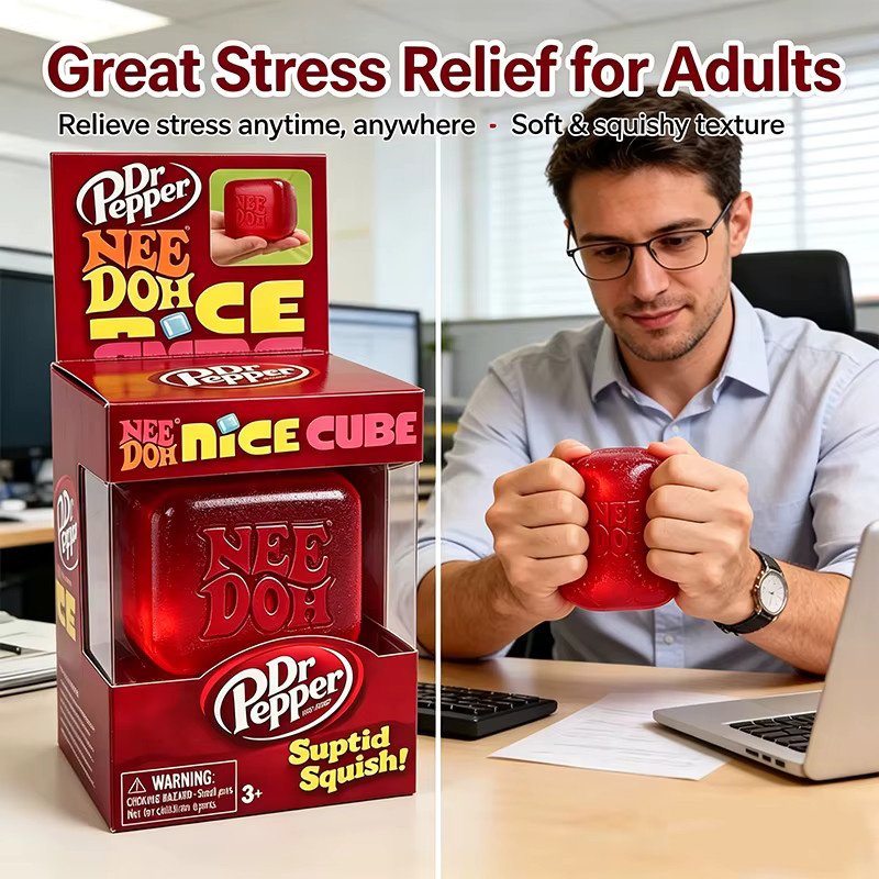Schylling Dr Pepper & Nice Cube Squeeze Fidget Toy, rot - Bild 4