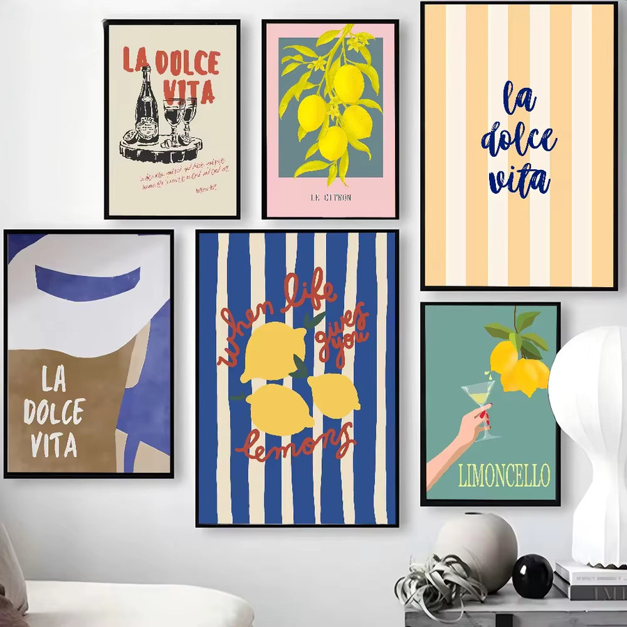 Potdemiel La Dolce Vita Zitronen-Poster als botanischer Papierdruck in Mehrfarben - Bild 3