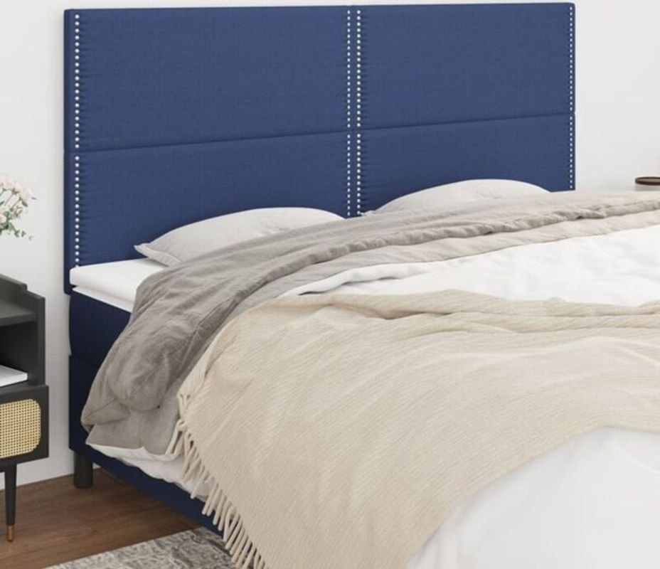 4er-Set Kopfteile von vidaxl in Blau aus Stoff im klassischen Design, B/H: 90 x 78/88 cm, Tiefe: 5 cm - Bild 1