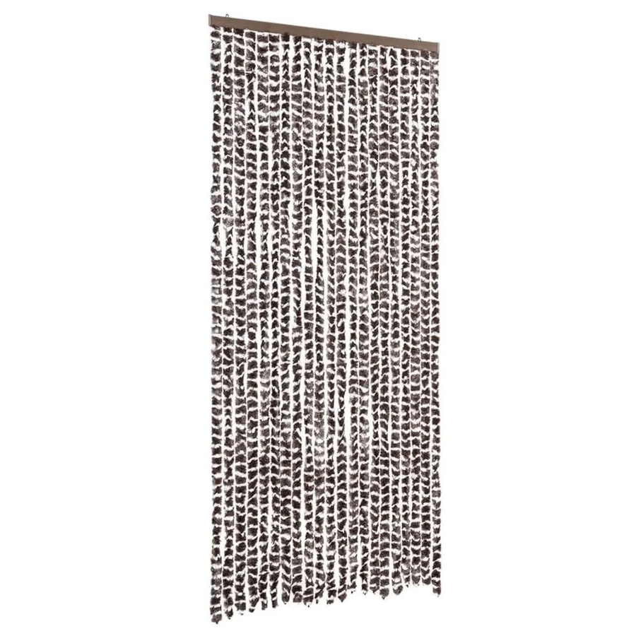 vidaXL Insektenschutz-Vorhang aus Chenille in Braun und Weiß, thermoisolierend, Breite: 90 cm, Höhe: 220 cm - Bild 2