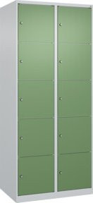 C+P Schließfachschrank Classic PLUS mit 2 Abteilen in Resedagrün und Lichtgrau, H x B x T: 185 x 80 x 50 cm - Bild 1