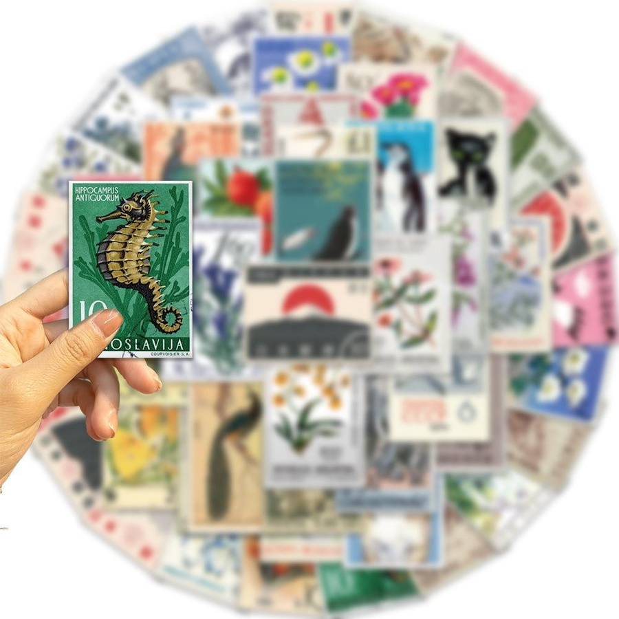 Fashnics Retro Stempelkunst Aufkleber, 50 Stück - Bild 2