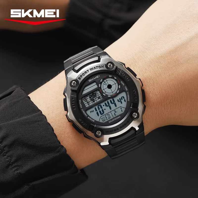 SKMEI Digitaluhr, Kunststoff, Silikon, Schwarz, Herren - Bild 4