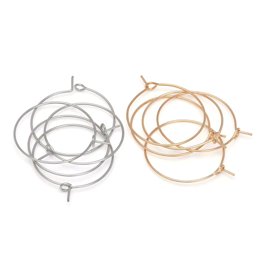 Weinglas Charm Ringe Ohrring Hoops, Edelstahl, Silber, Unisex - Bild 1