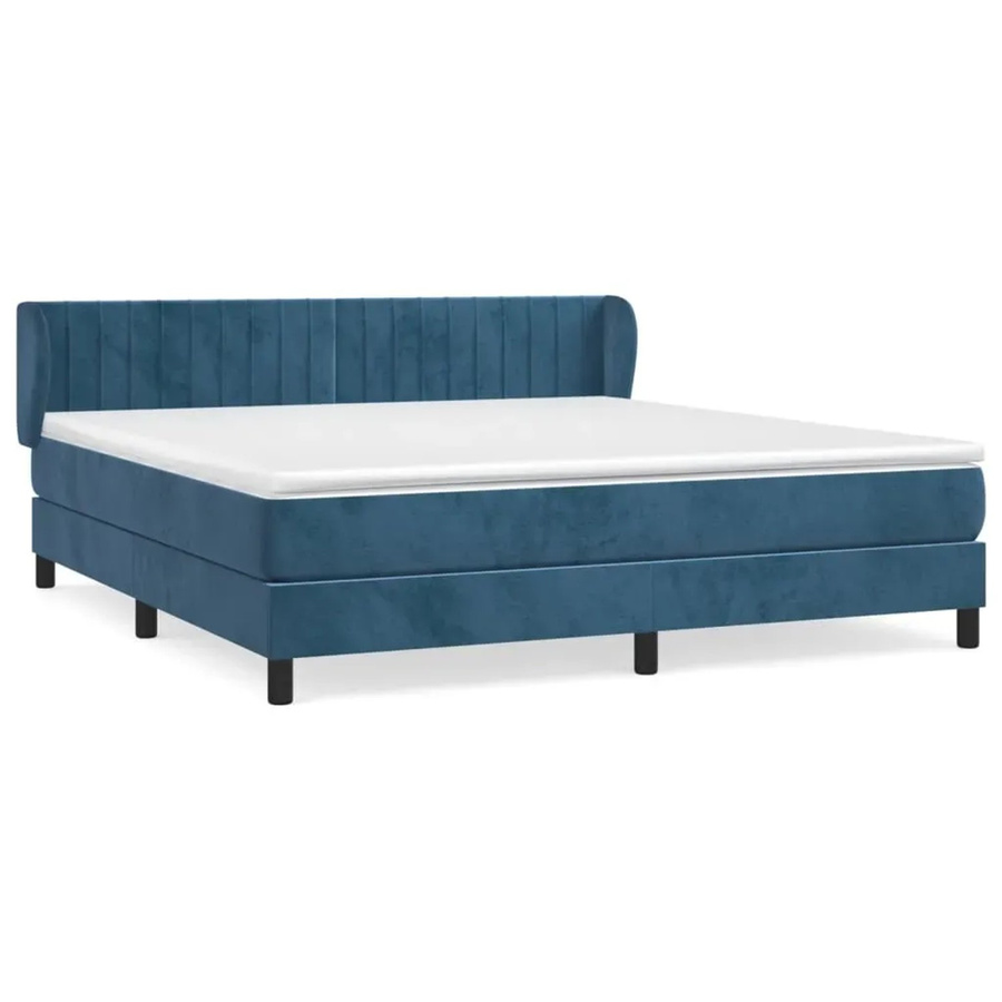 vidaXL Boxspringbett mit Matratze Dunkelblau Samt B/T/H: 180 x 200 x 183 cm - Bild 2