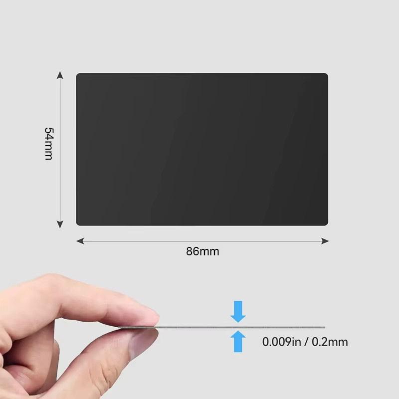 Selbstgestaltbare Aluminium-Visitenkarten in Schwarz für DIY Gravur und Laser CNC - Bild 2
