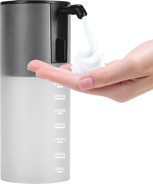 TOMTOP JMS Automatischer Schaumseifenspender mit Infrarot-Bewegungssensor, Schwarz, 350 ml - Bild 1