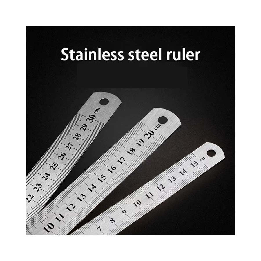 Doppelseitiges Edelstahl Metall-Lineal YY30 in Silber, Länge: 15 cm - Bild 4